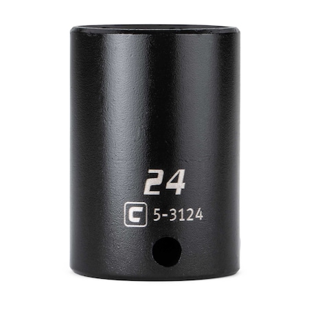 Capri Tools 3/8 in. Drive 24 mm Semi-Deep Impact Socket CP53124